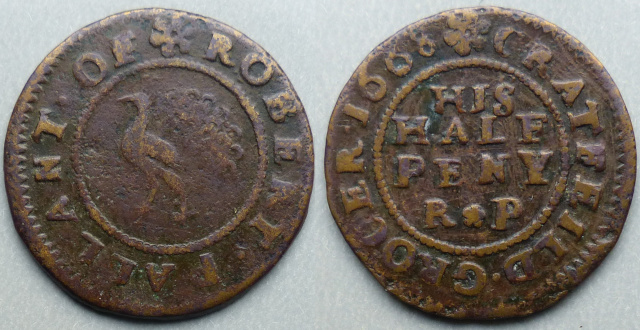 Cratfield, Robert Pallant 1668 halfpenny